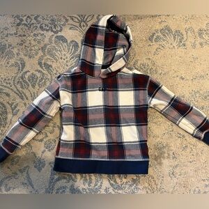 Gap Kids Logo Plaid Hoodie (Small)